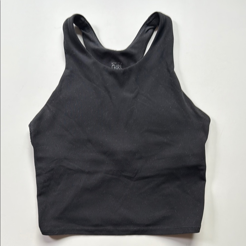 Athleta Girl Long Distance Black Racerback Tank Top Bra Large
